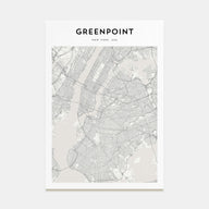 Greenpoint Map Portrait Poster