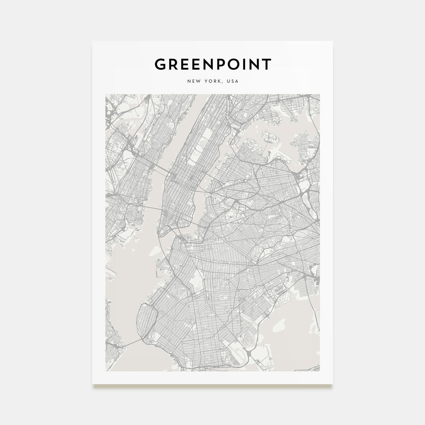 Greenpoint Map Portrait Poster