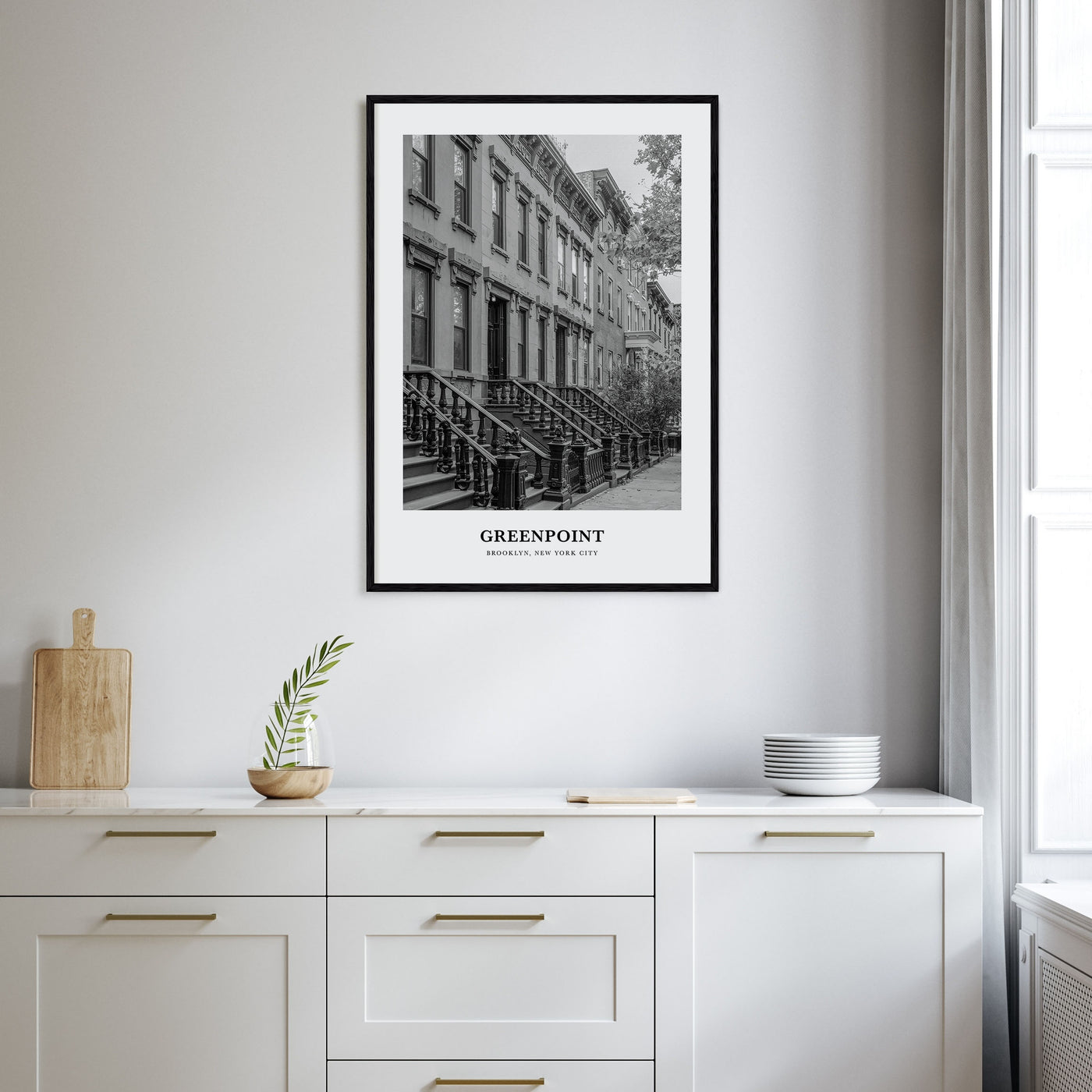 Greenpoint Portrait B&W Poster