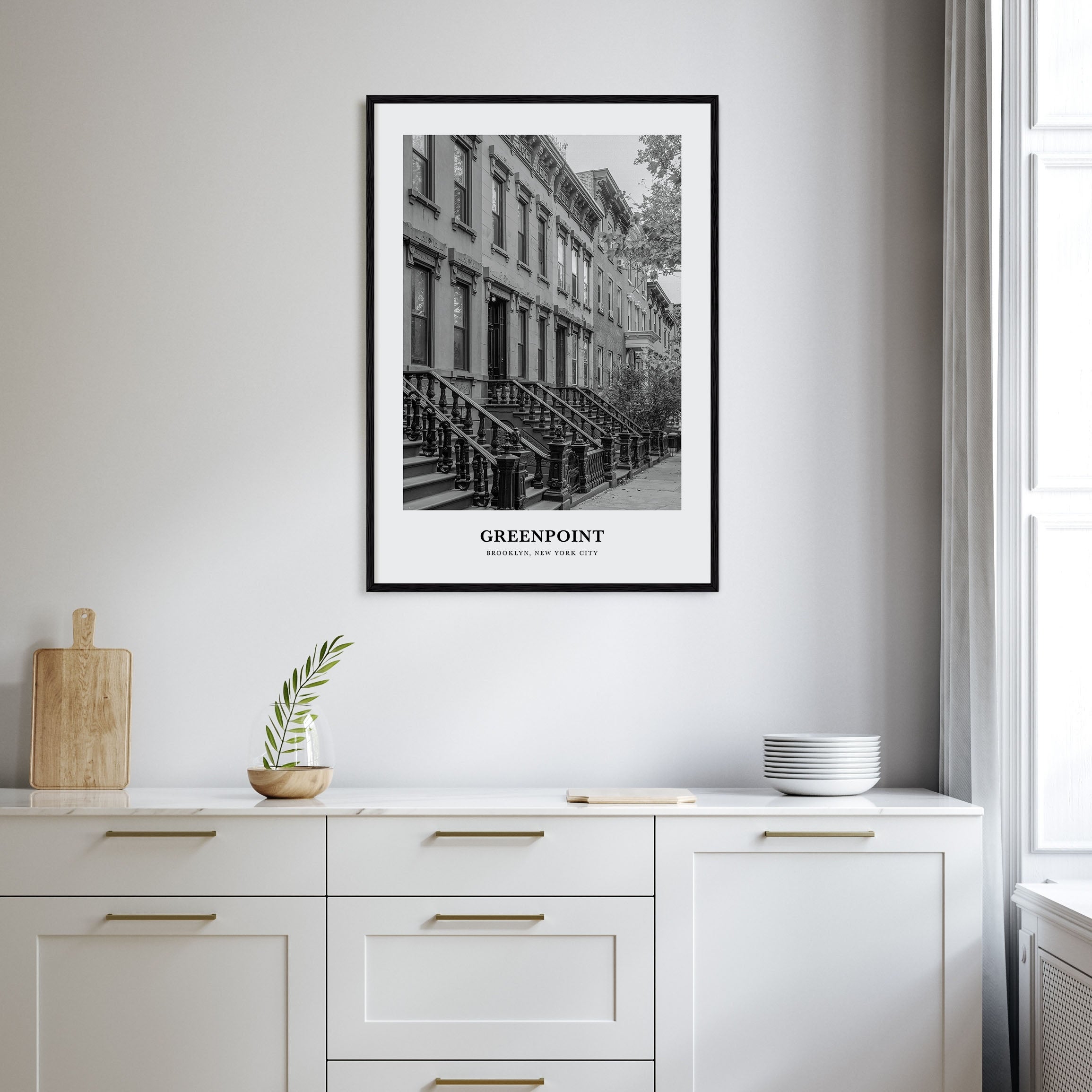 Greenpoint Portrait B&W Poster