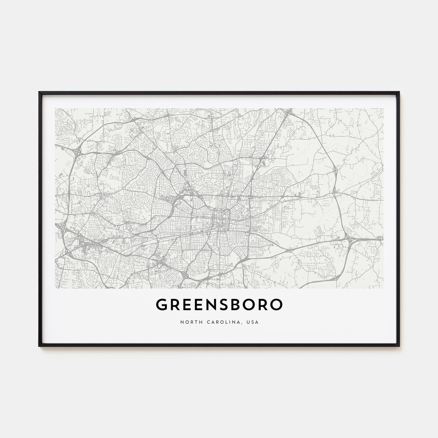 Greensboro Map Landscape Poster