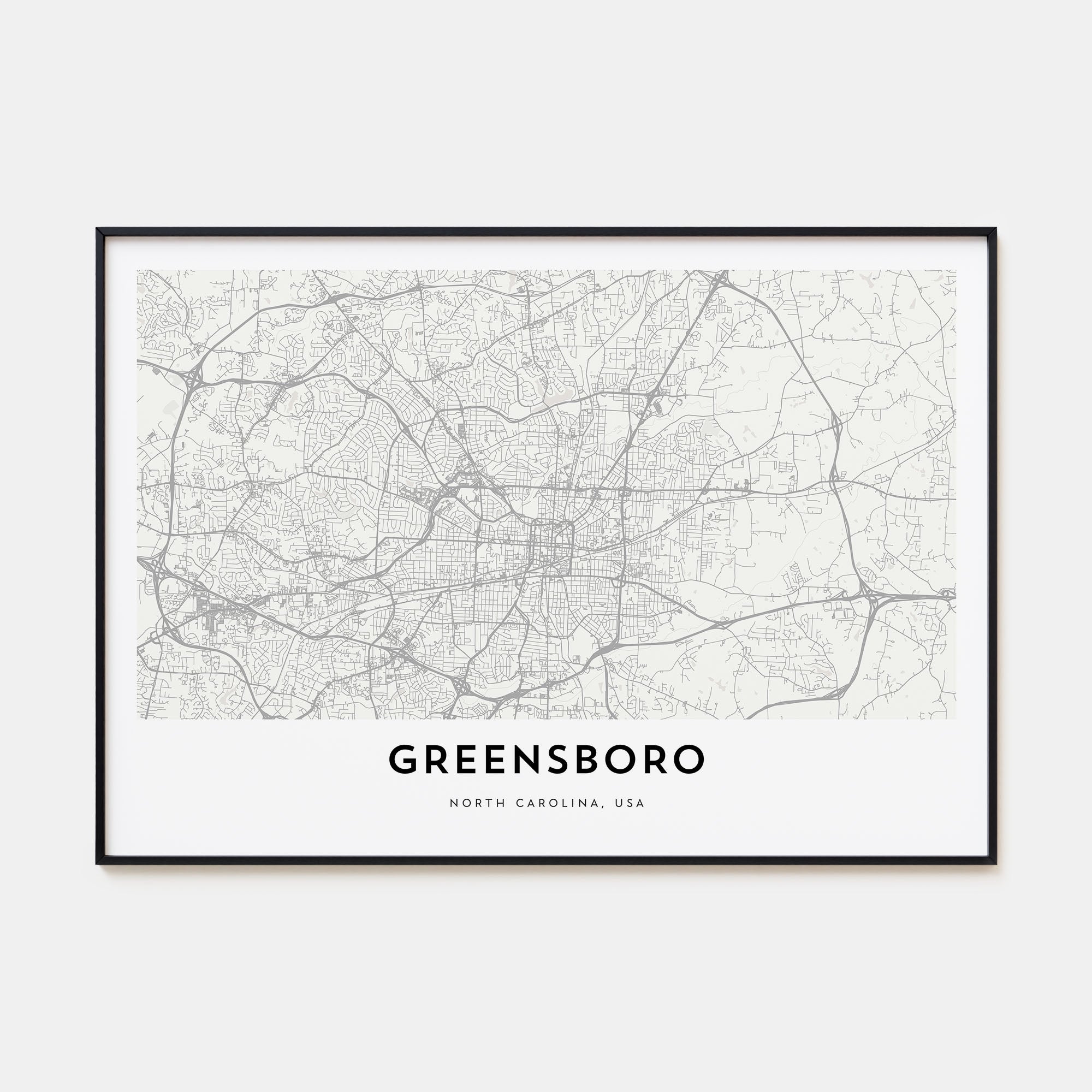 Greensboro Map Landscape Poster