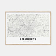 Greensboro Map Landscape Poster