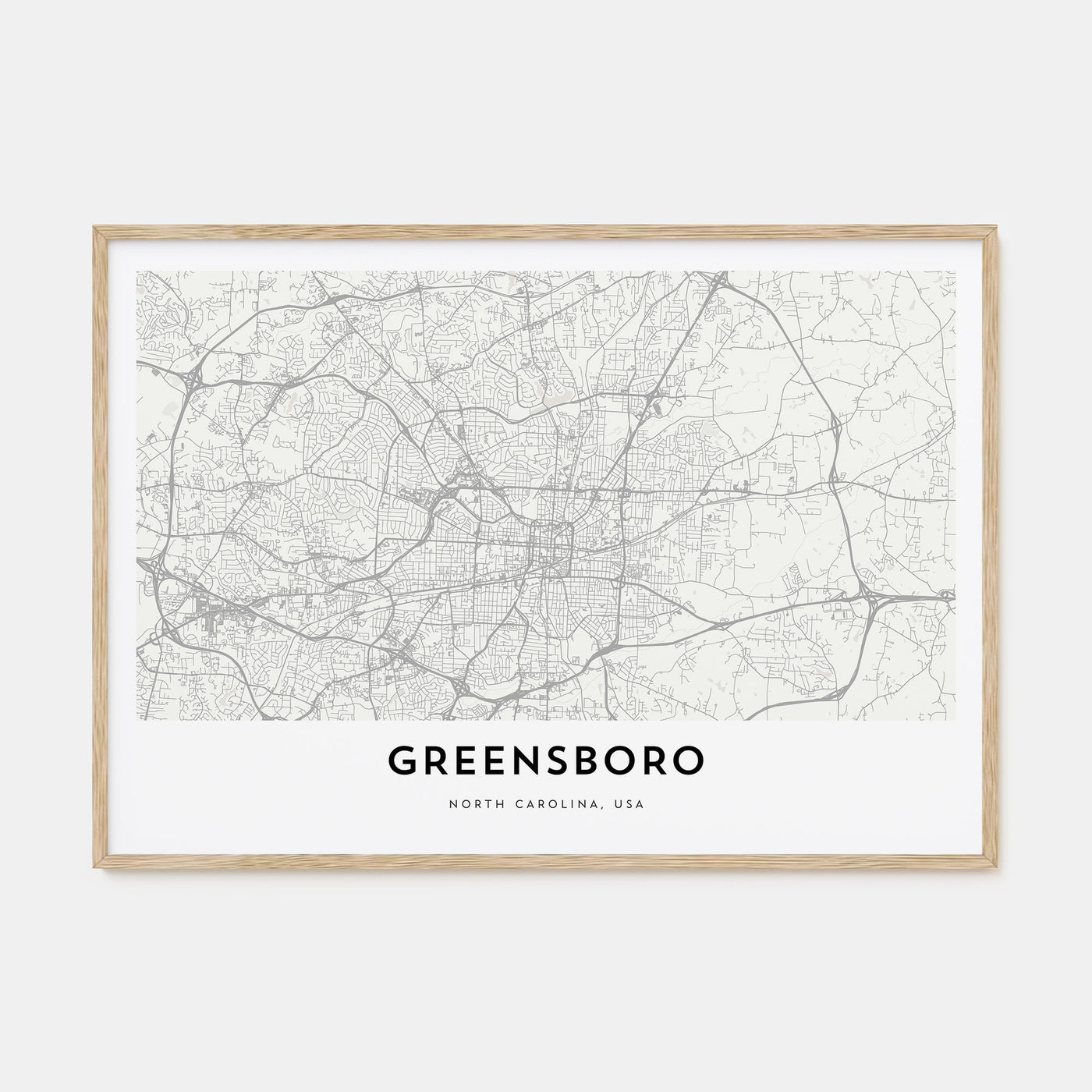 Greensboro Map Landscape Poster