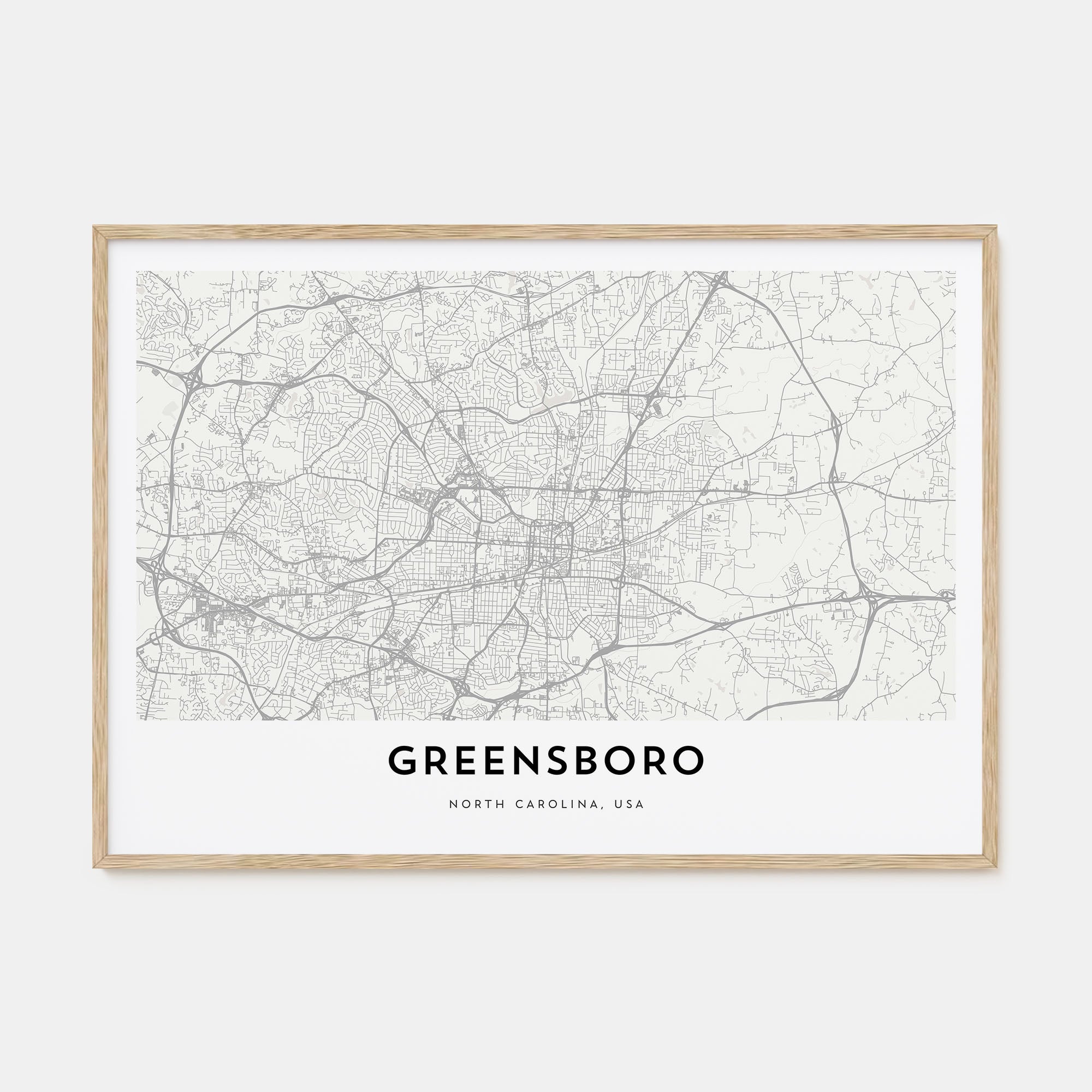 Greensboro Map Landscape Poster