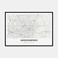 Greensboro Map Landscape Poster