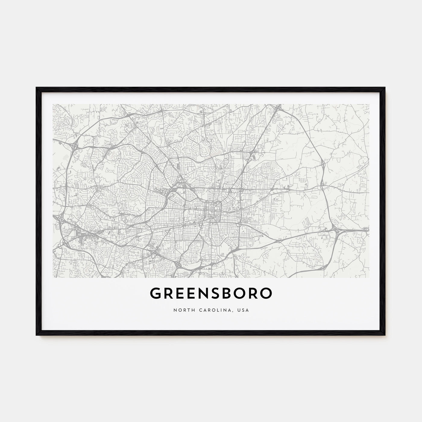 Greensboro Map Landscape Poster