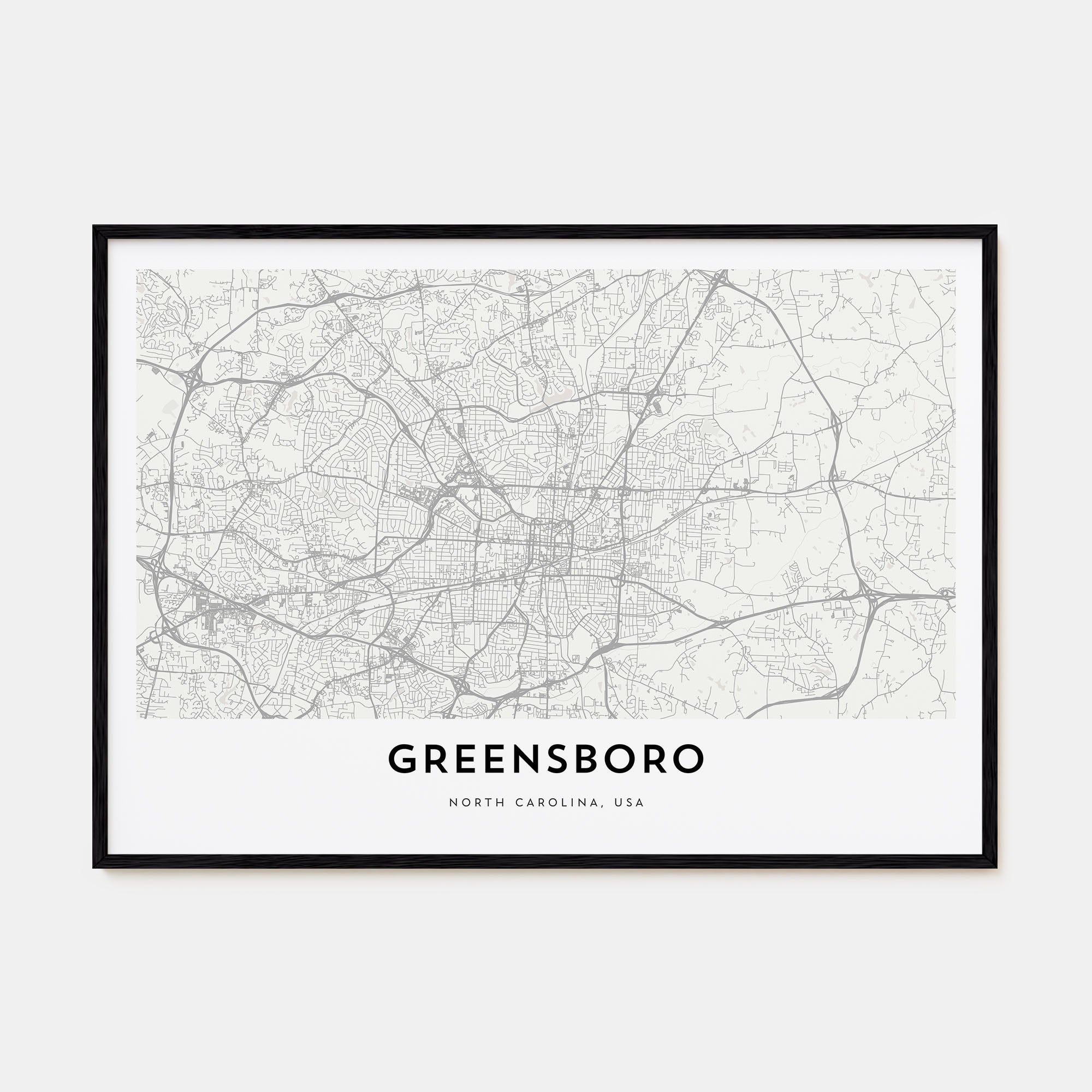 Greensboro Map Landscape Poster