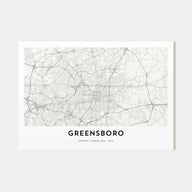 Greensboro Map Landscape Poster