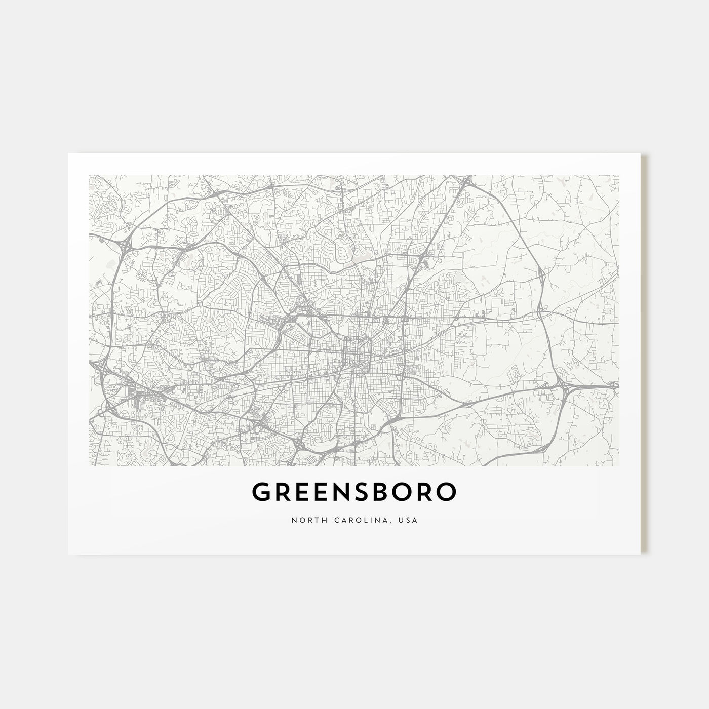 Greensboro Map Landscape Poster