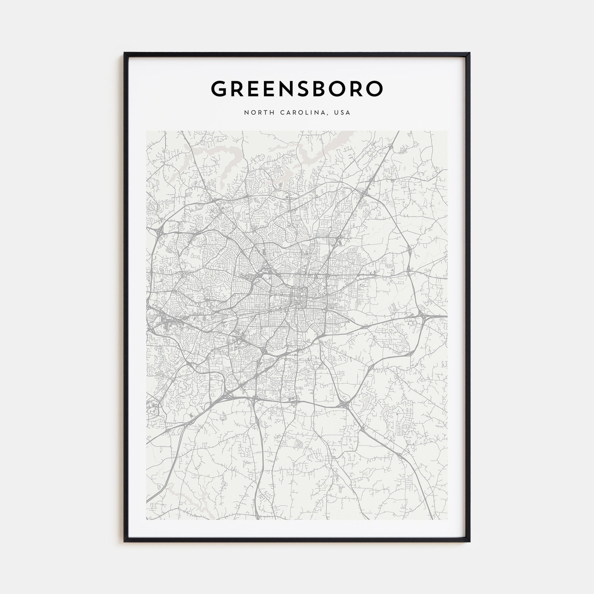 Greensboro Map Portrait Poster