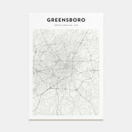 Greensboro Map Portrait Poster