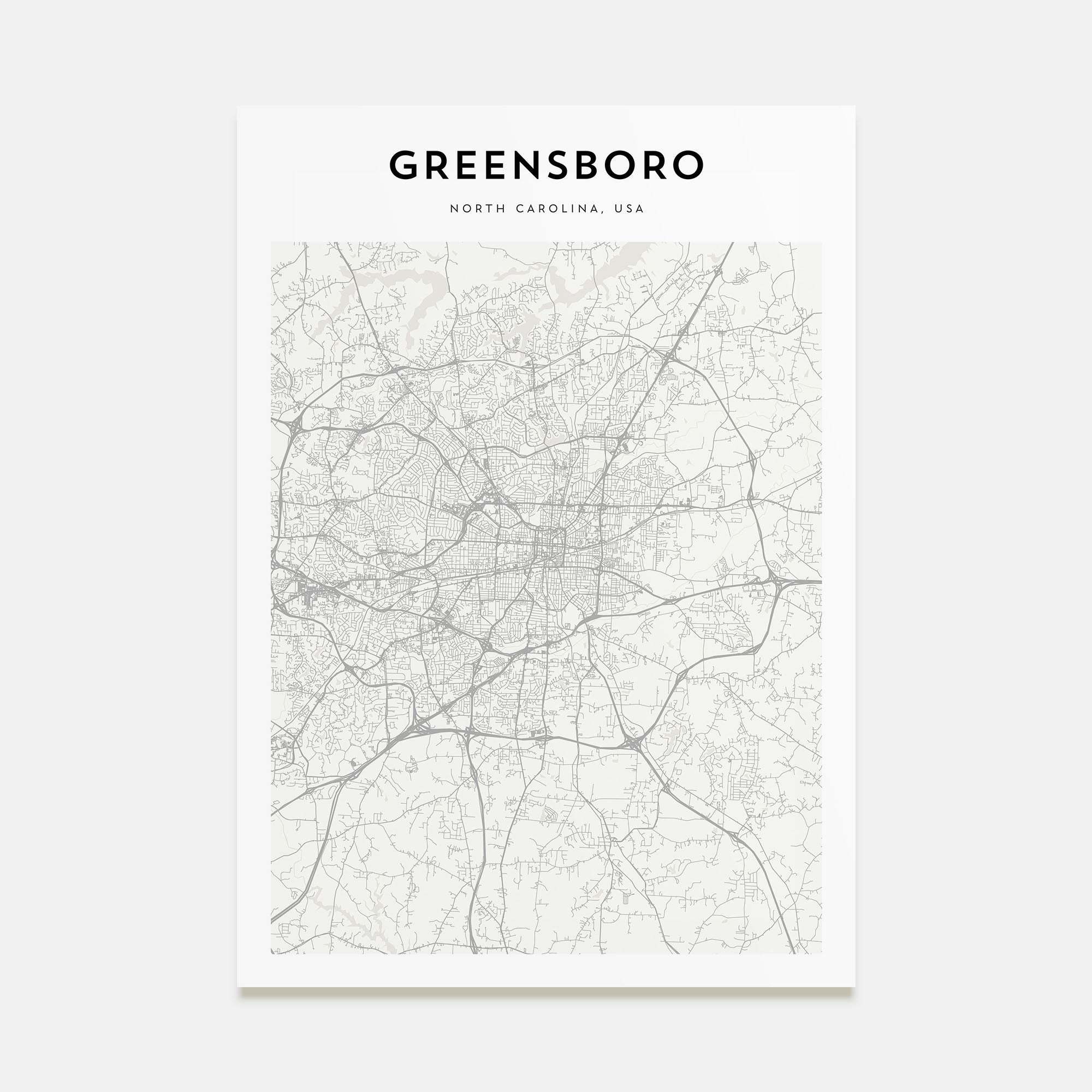 Greensboro Map Portrait Poster