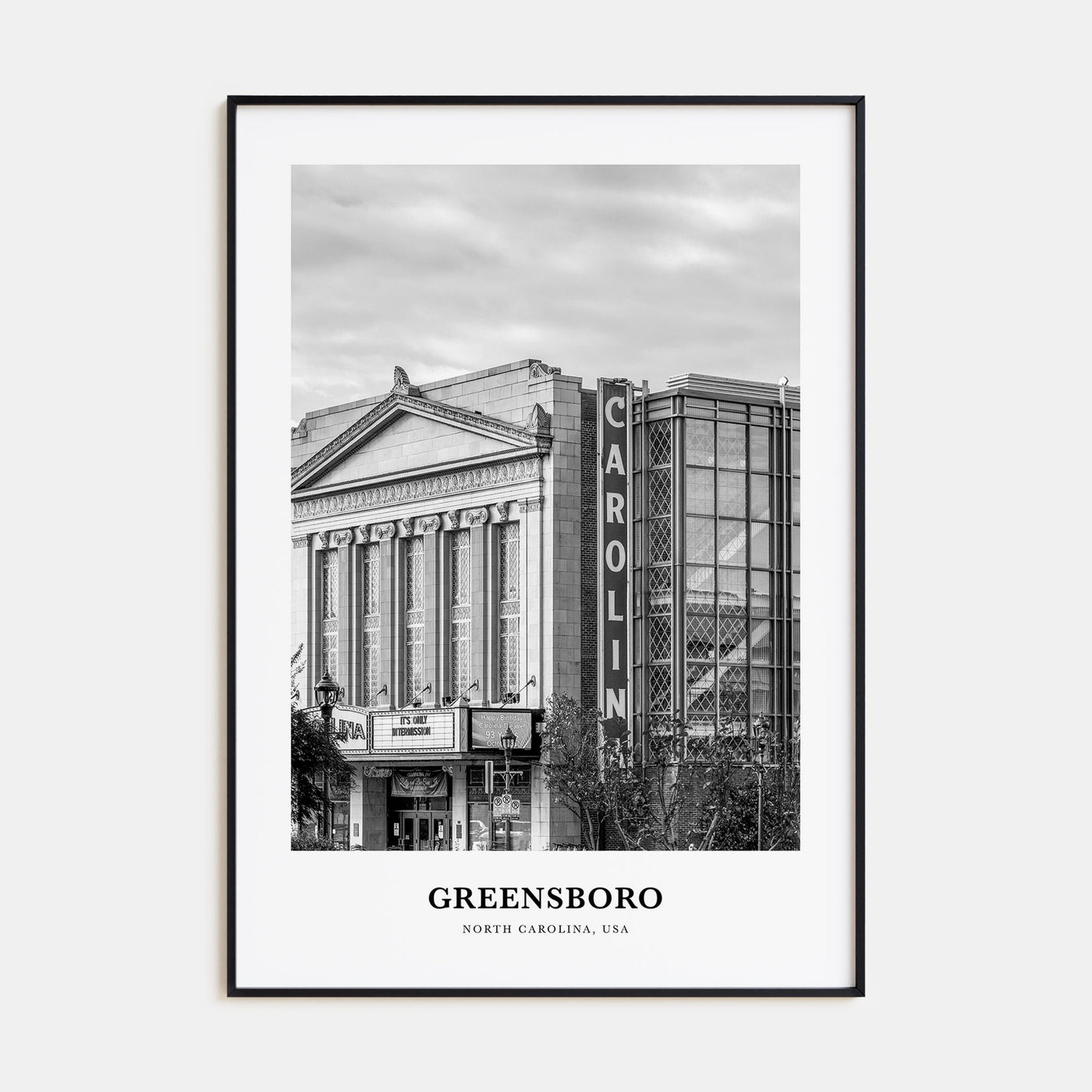 Greensboro Portrait B&W No 1 Poster