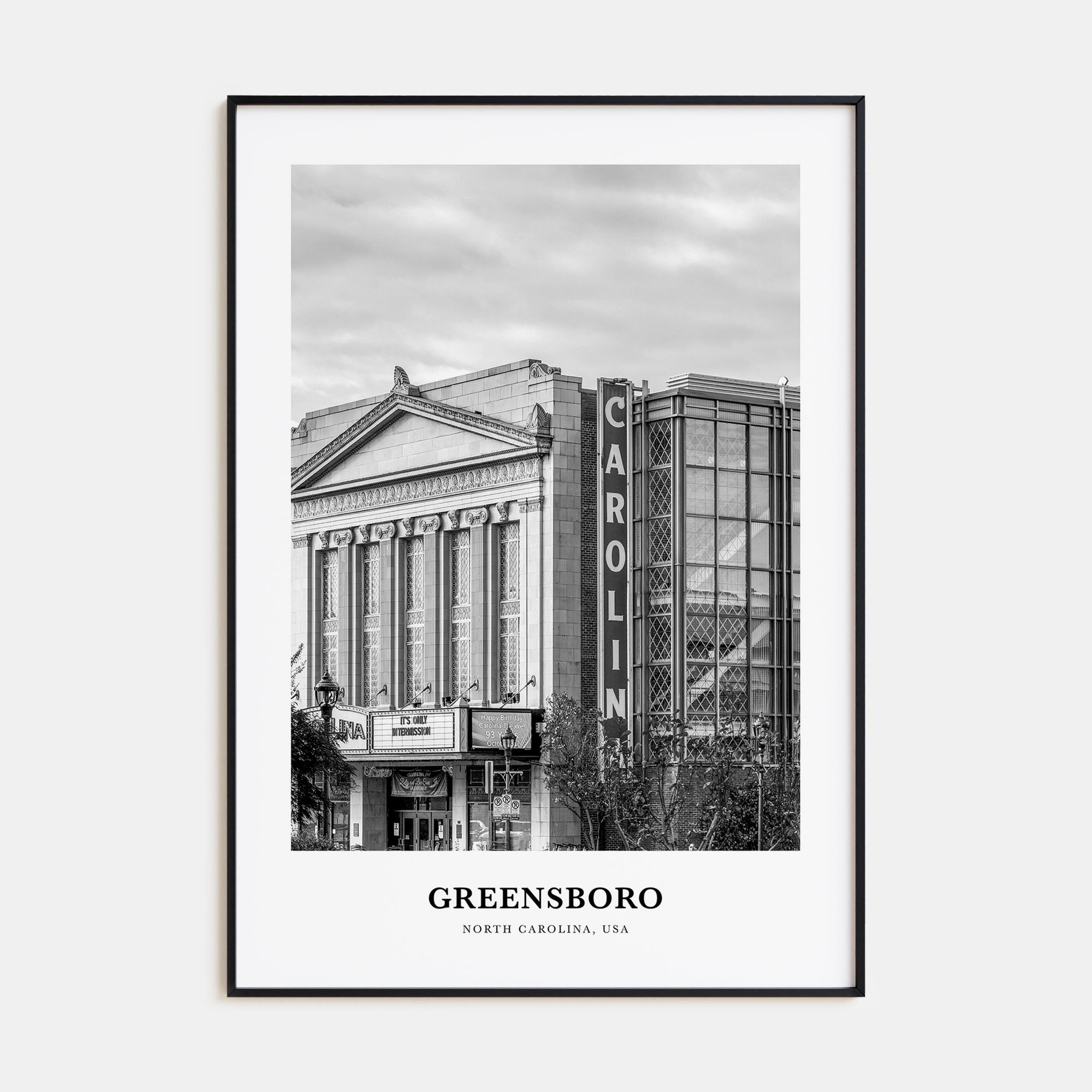Greensboro Portrait B&W No 1 Poster