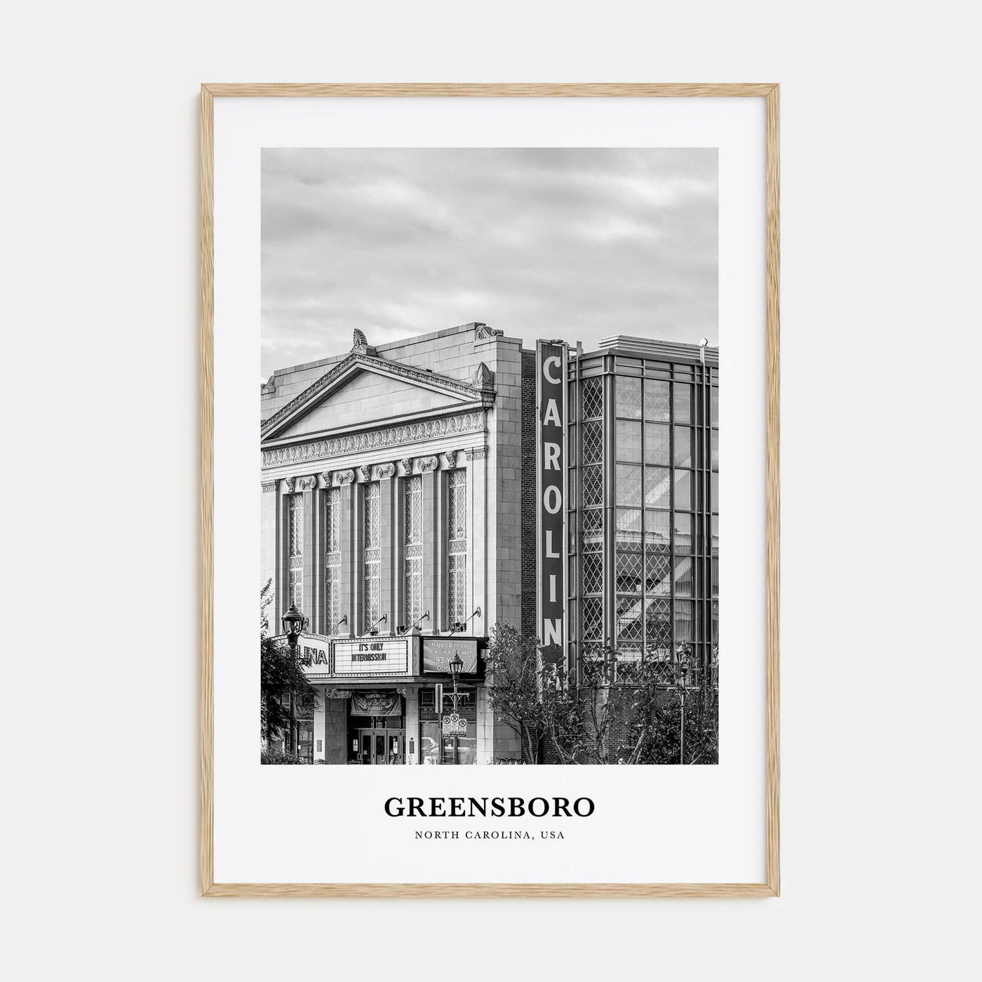 Greensboro Portrait B&W No 1 Poster