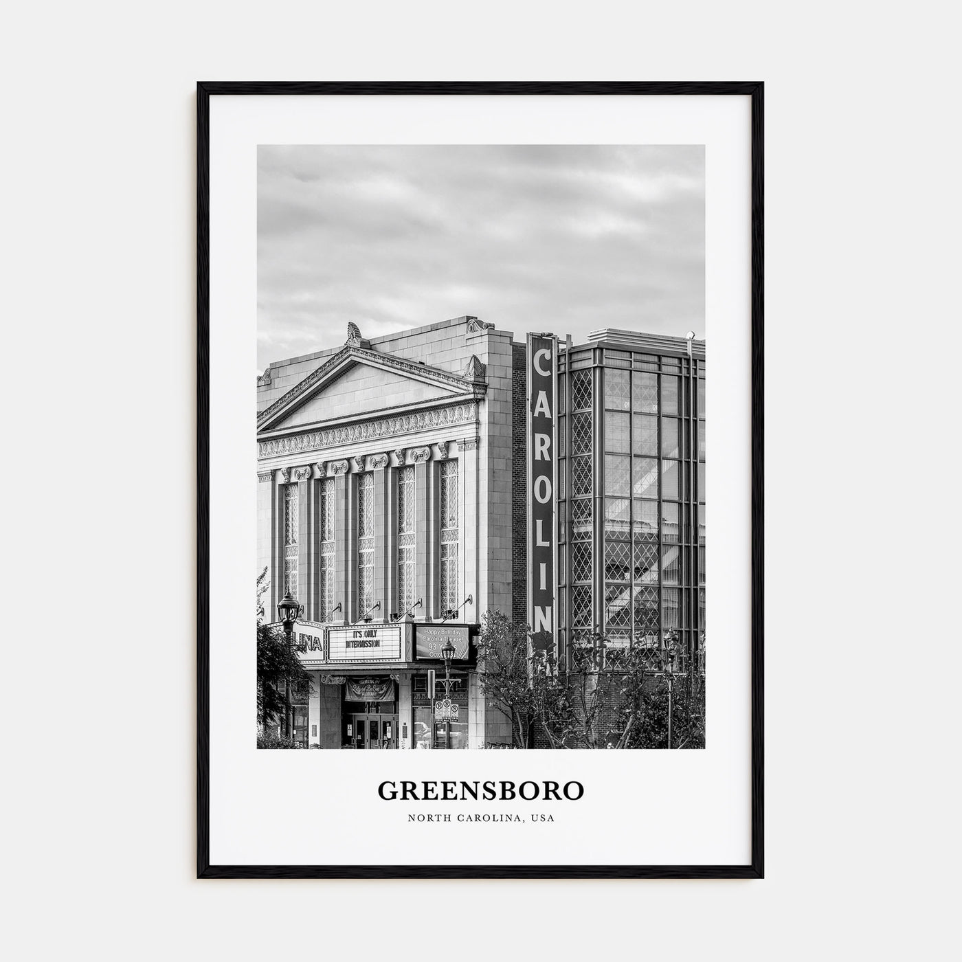 Greensboro Portrait B&W No 1 Poster