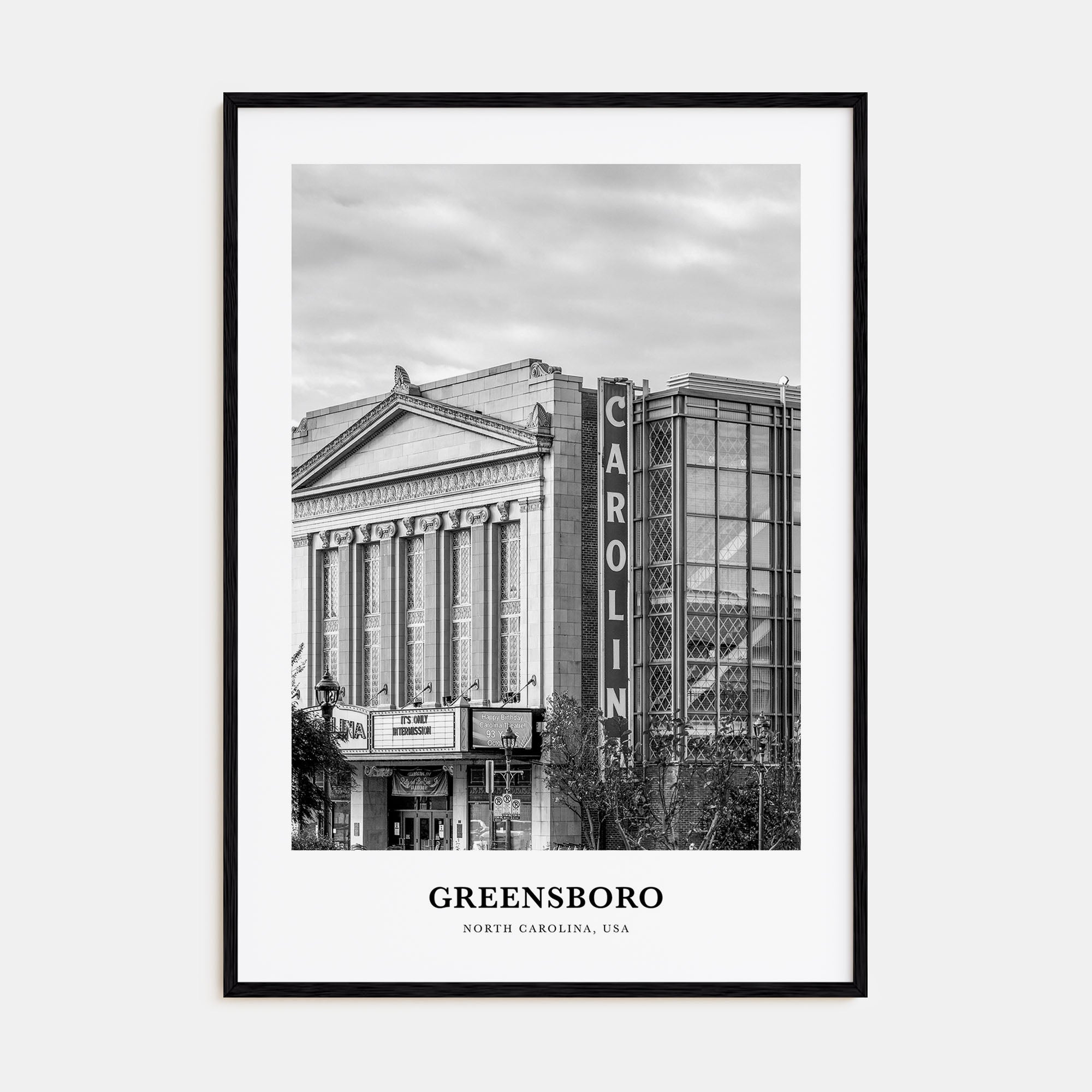 Greensboro Portrait B&W No 1 Poster