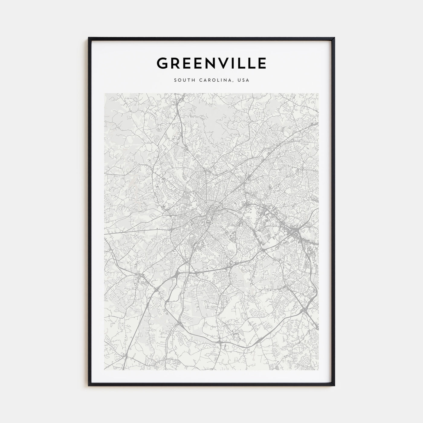 Greenville Map Portrait Poster