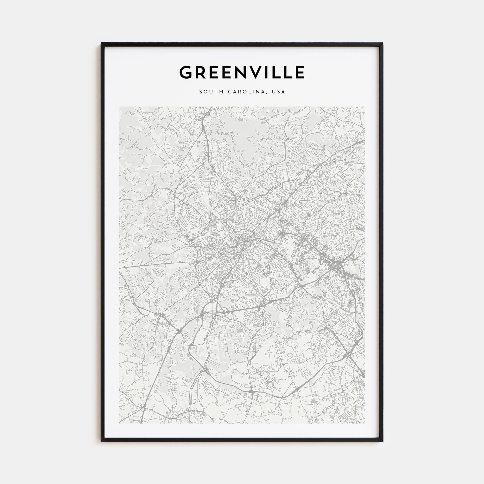 Greenville Map Portrait Poster