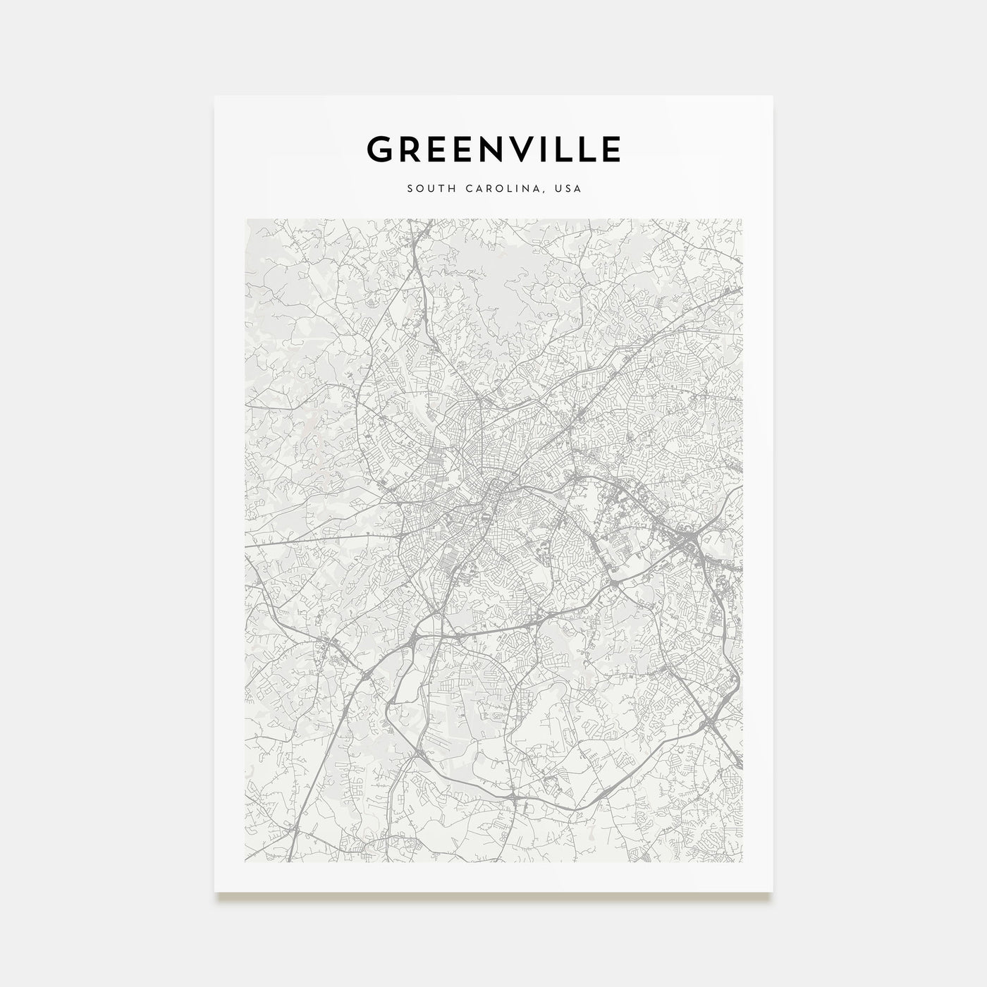 Greenville Map Portrait Poster