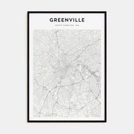 Greenville Map Portrait Poster