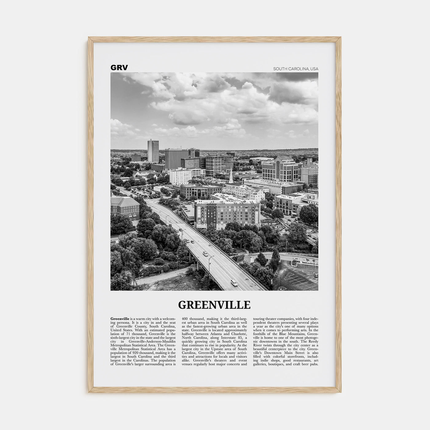 Greenville Travel B&W No 1 Poster