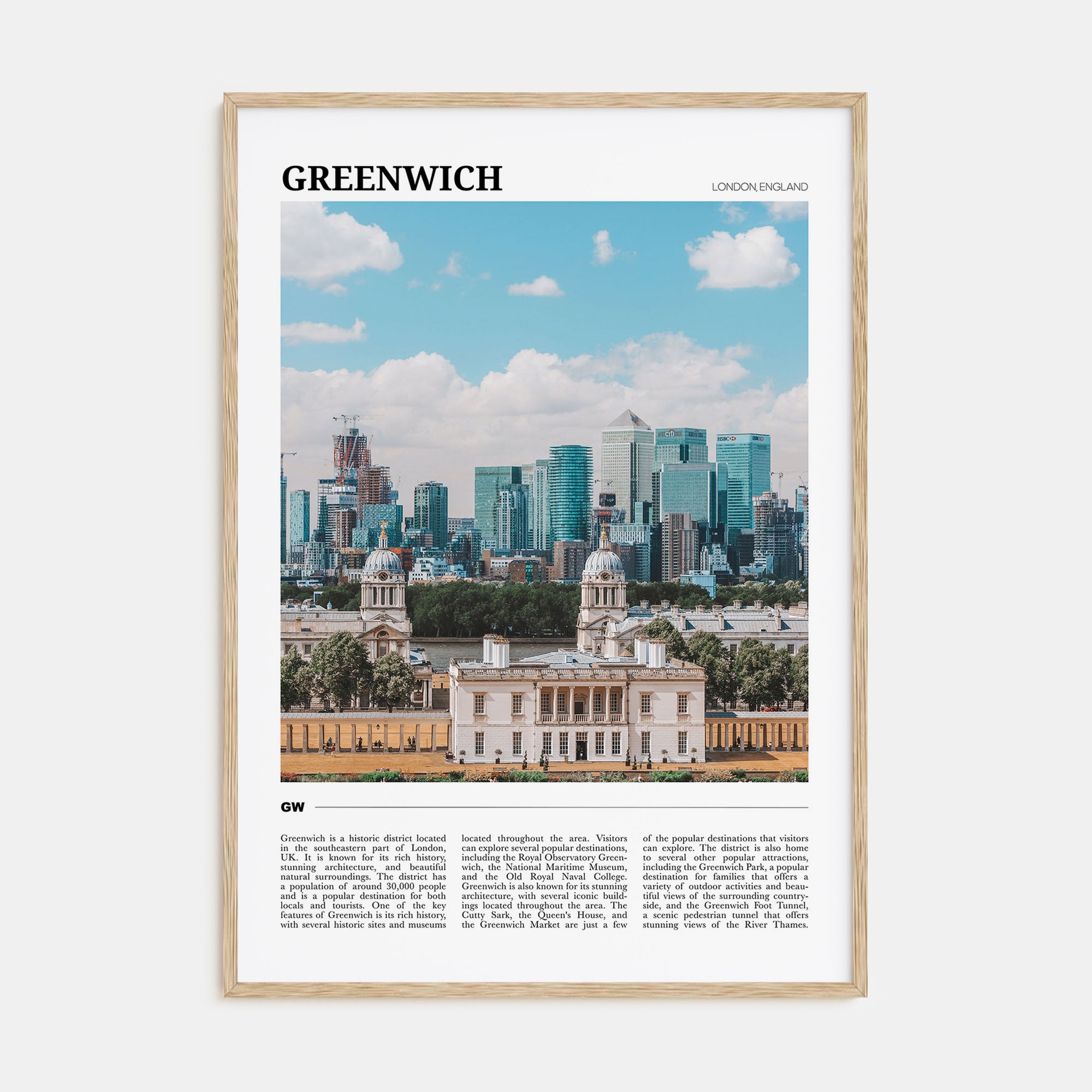 Greenwich, London Travel Color Poster