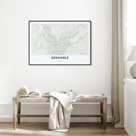 Grenoble Map Landscape Poster