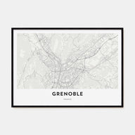 Grenoble Map Landscape Poster