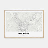 Grenoble Map Landscape Poster
