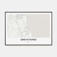 Greystones Map Landscape Poster