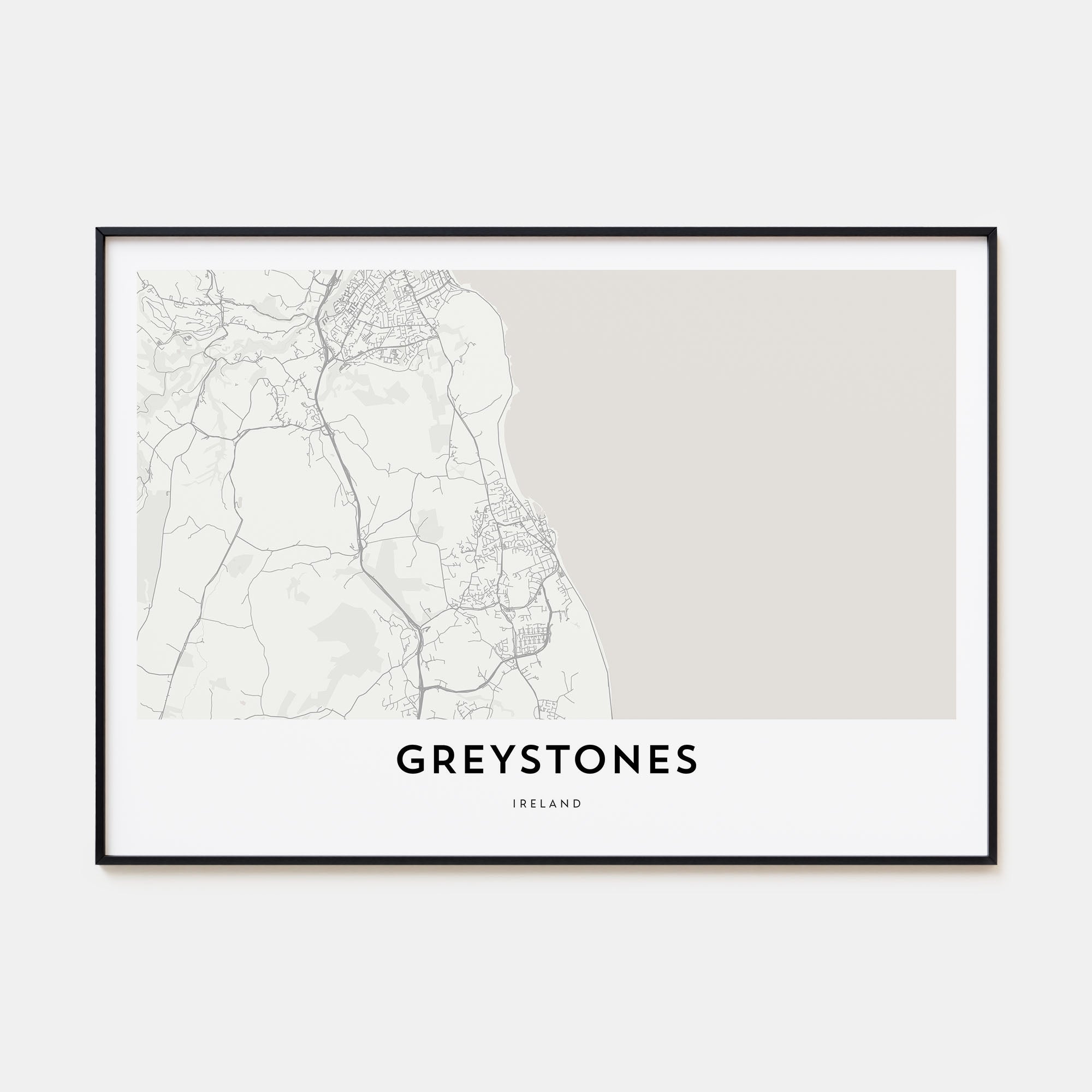 Greystones Map Landscape Poster
