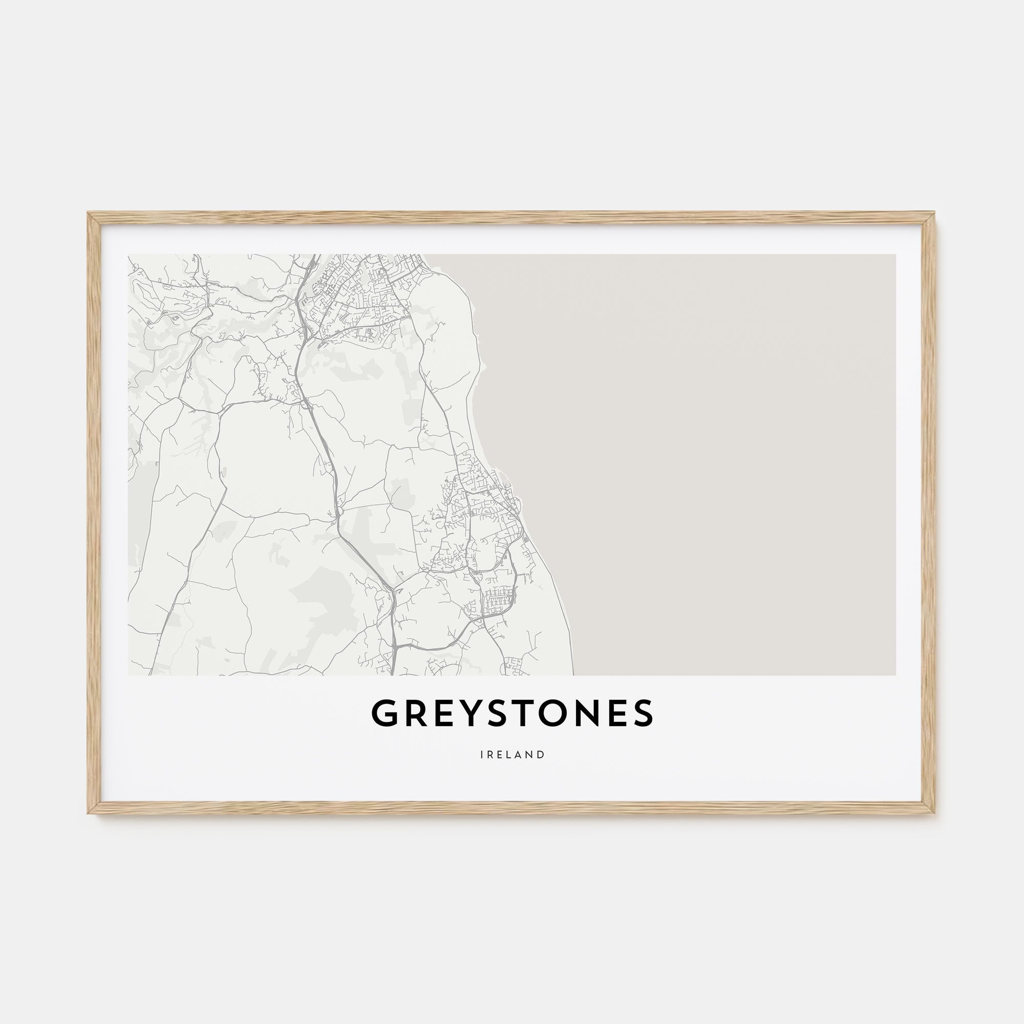 Greystones Map Landscape Poster