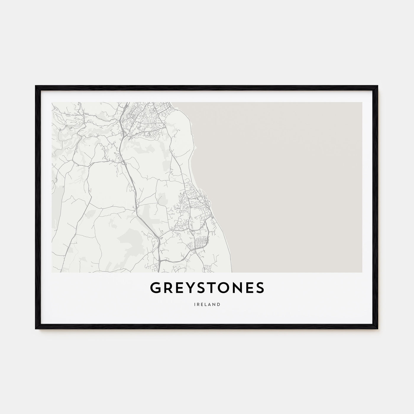 Greystones Map Landscape Poster