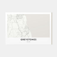 Greystones Map Landscape Poster