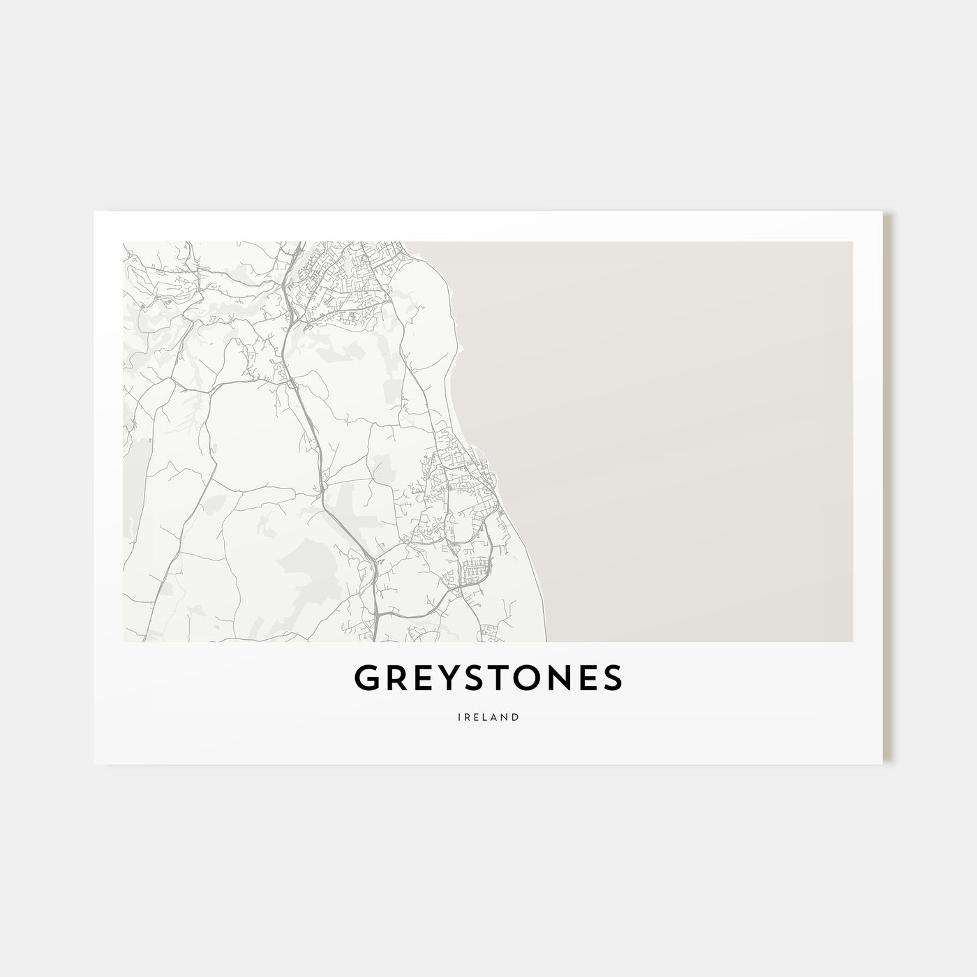Greystones Map Landscape Poster