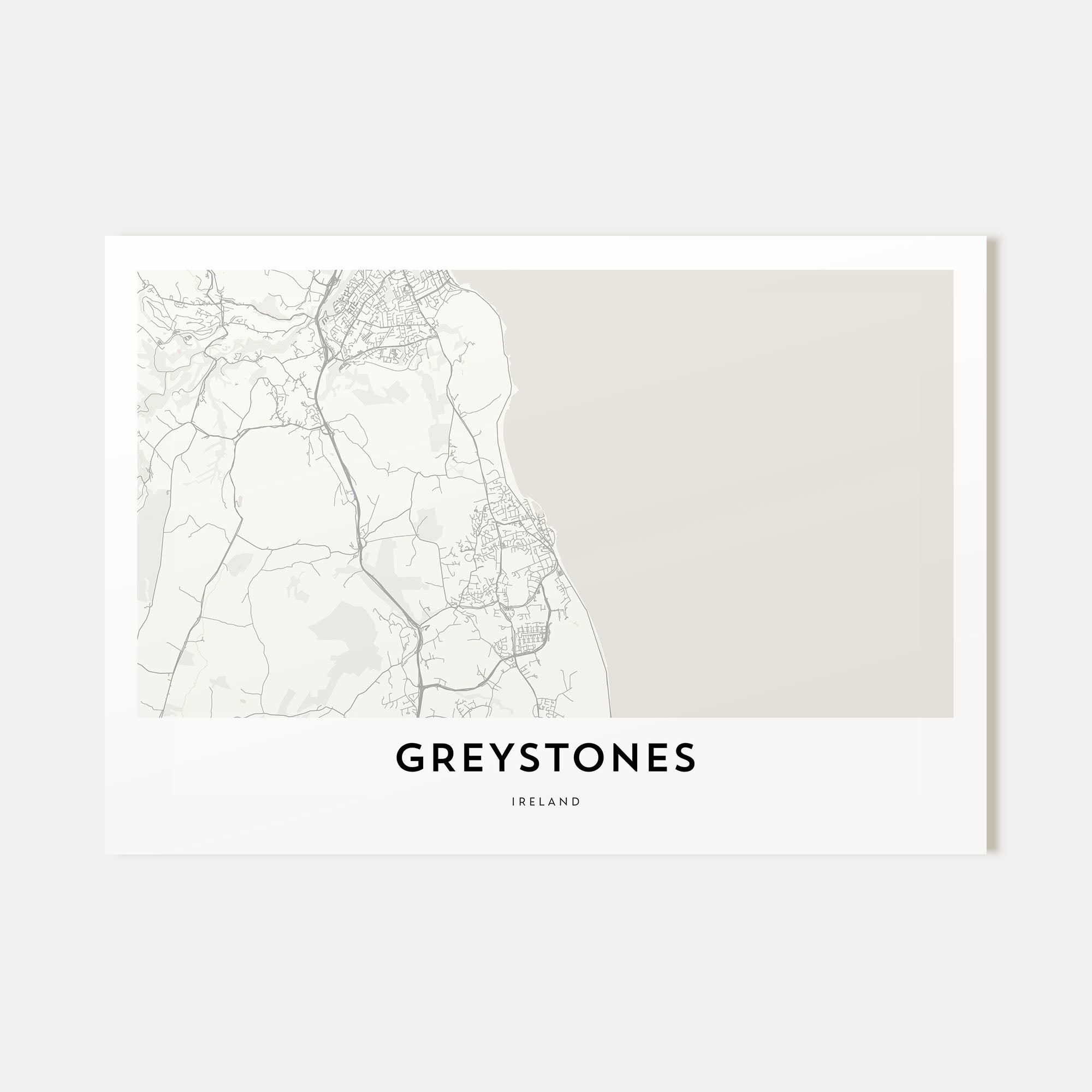 Greystones Map Landscape Poster