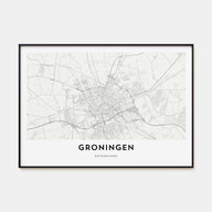 Groningen Map Landscape Poster