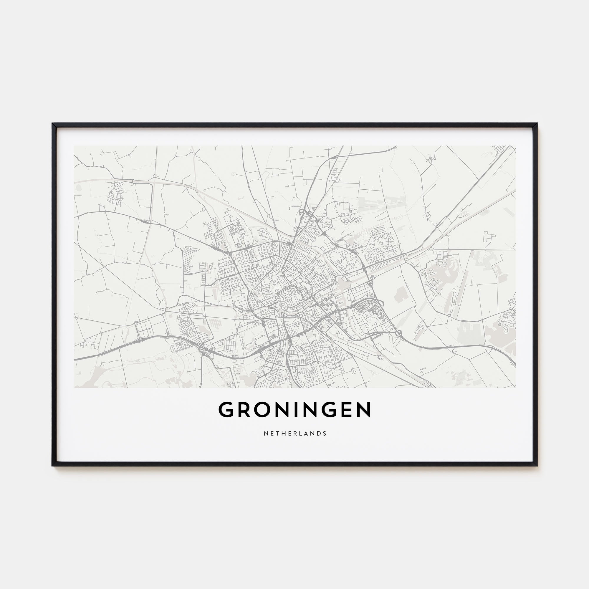 Groningen Map Landscape Poster