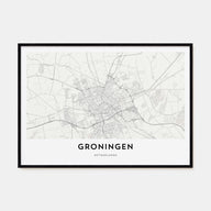 Groningen Map Landscape Poster