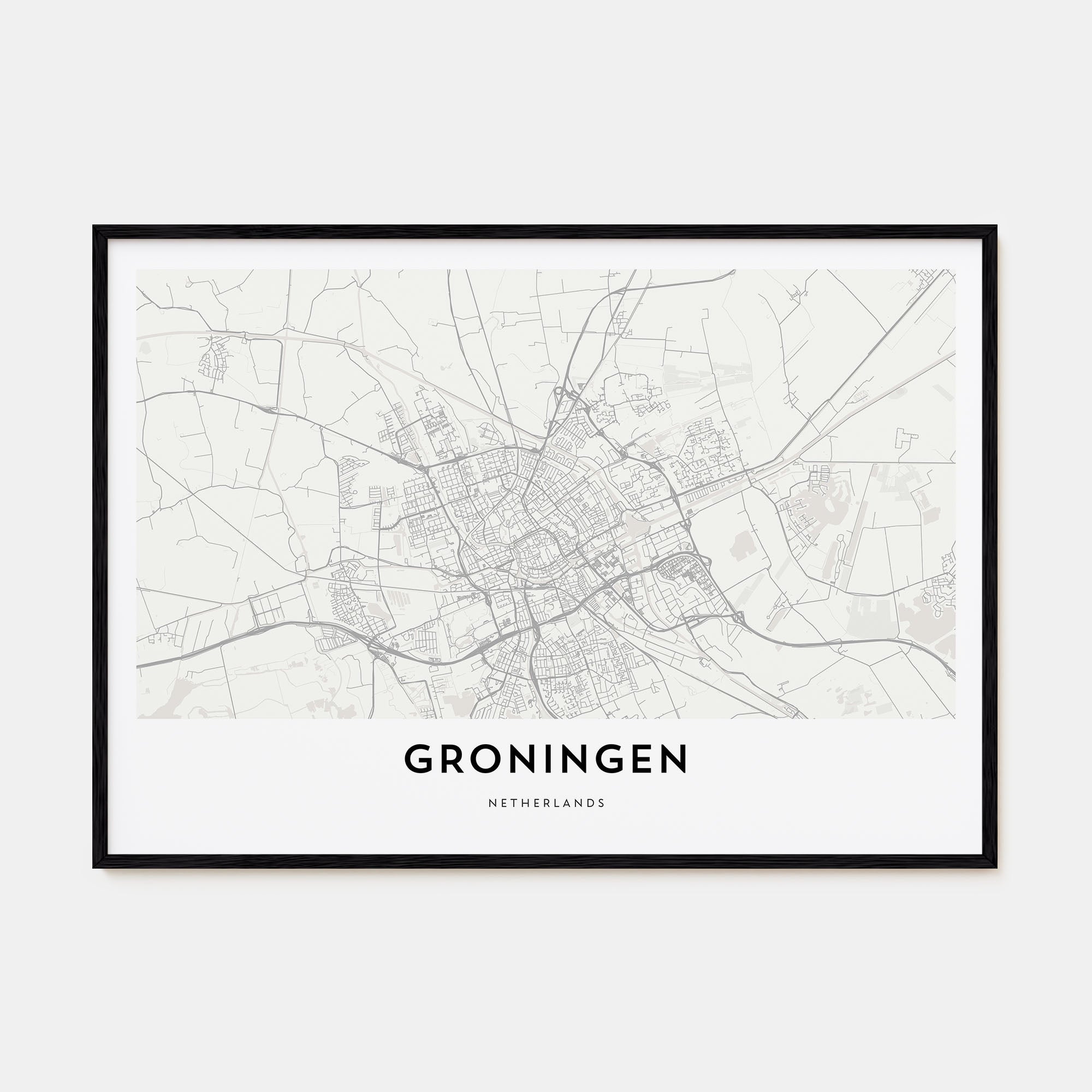 Groningen Map Landscape Poster