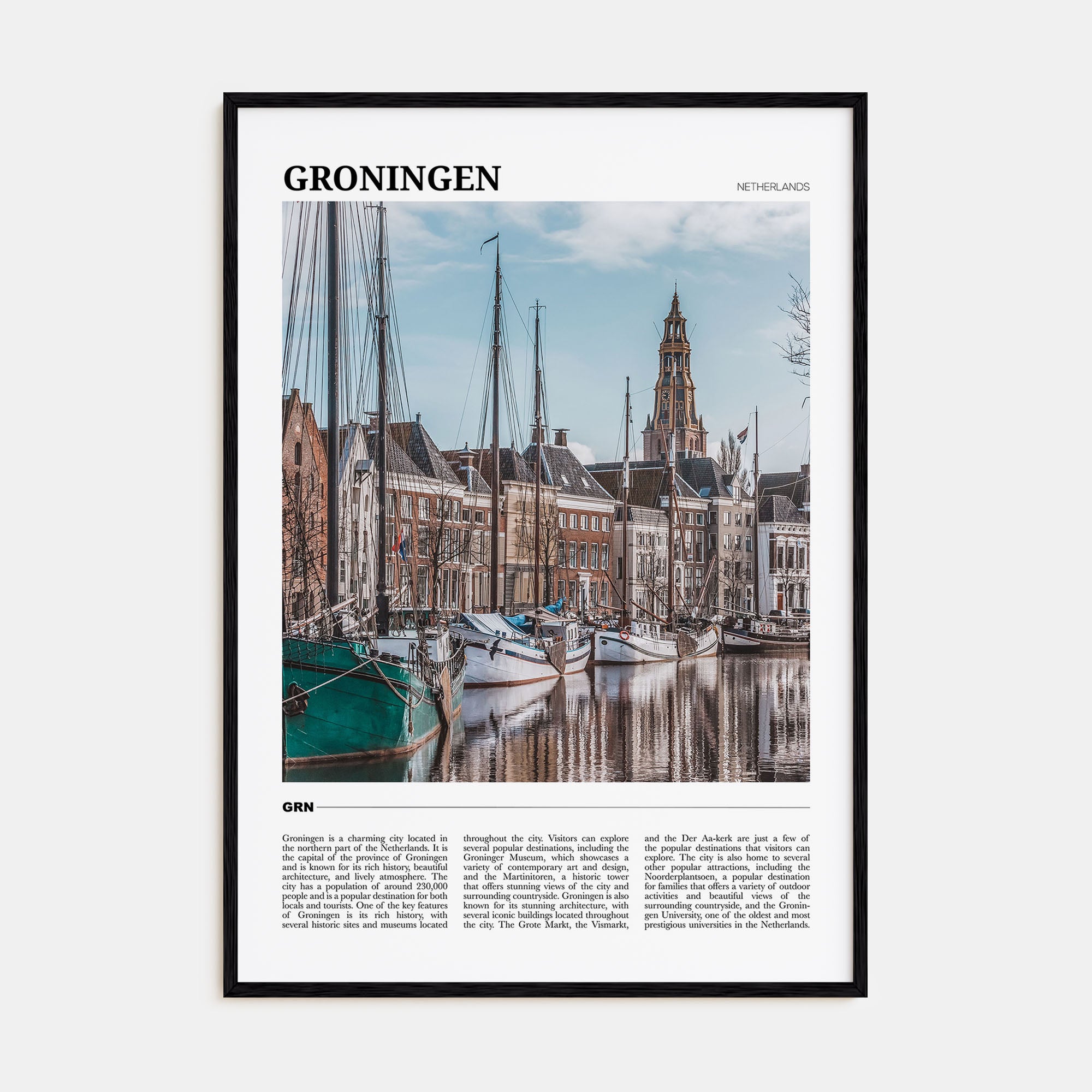 Groningen Travel Color Poster