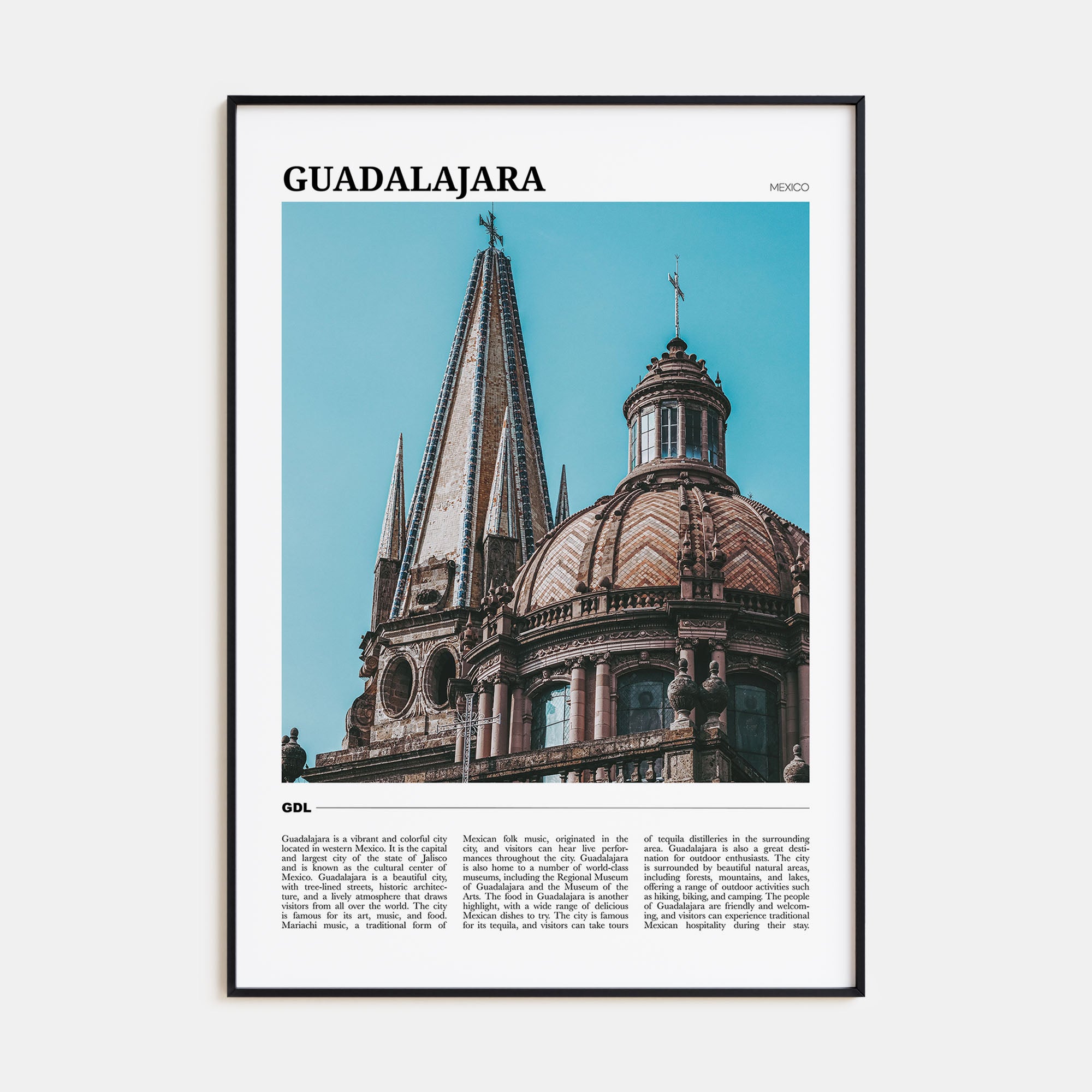 Guadalajara Travel Color Poster