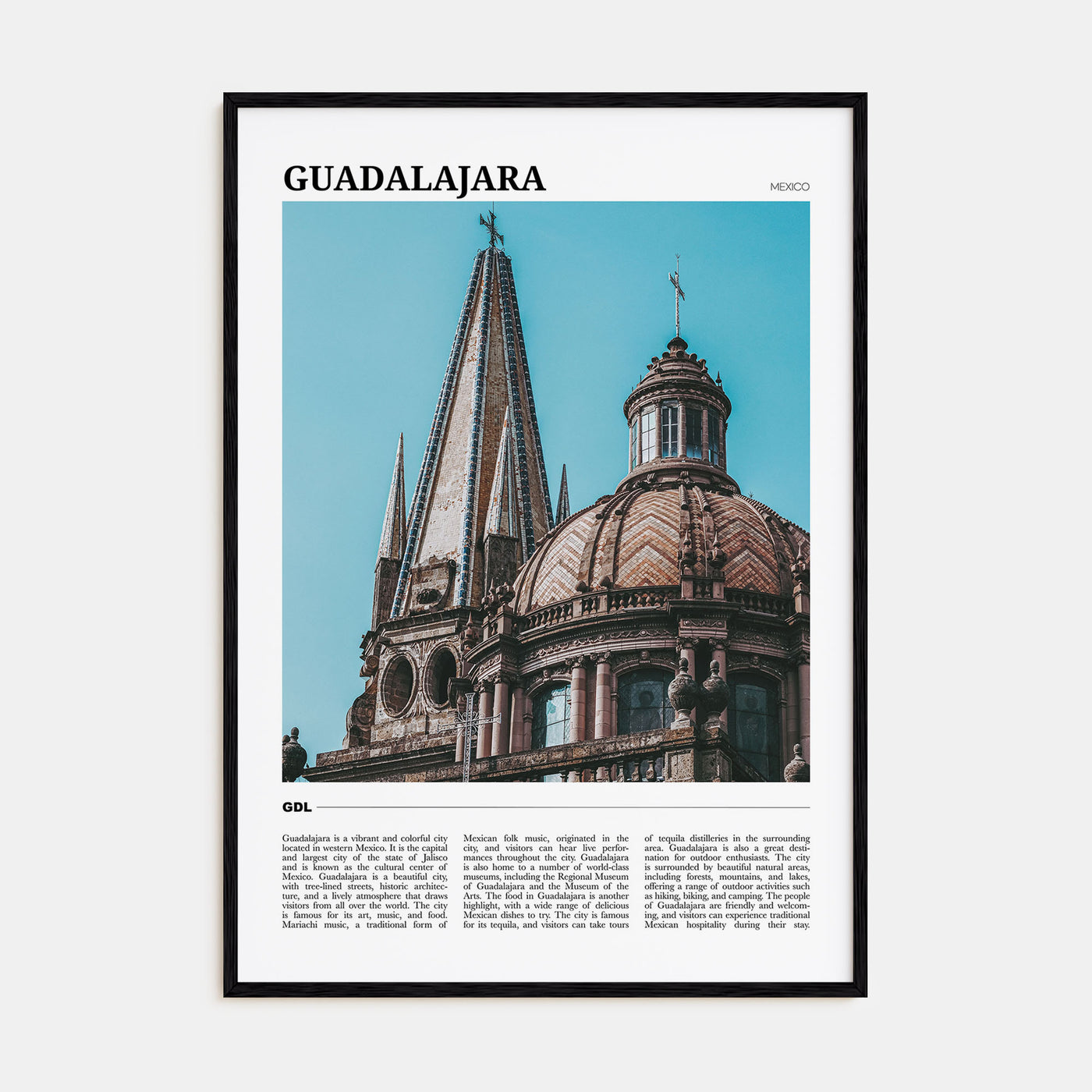 Guadalajara Travel Color Poster