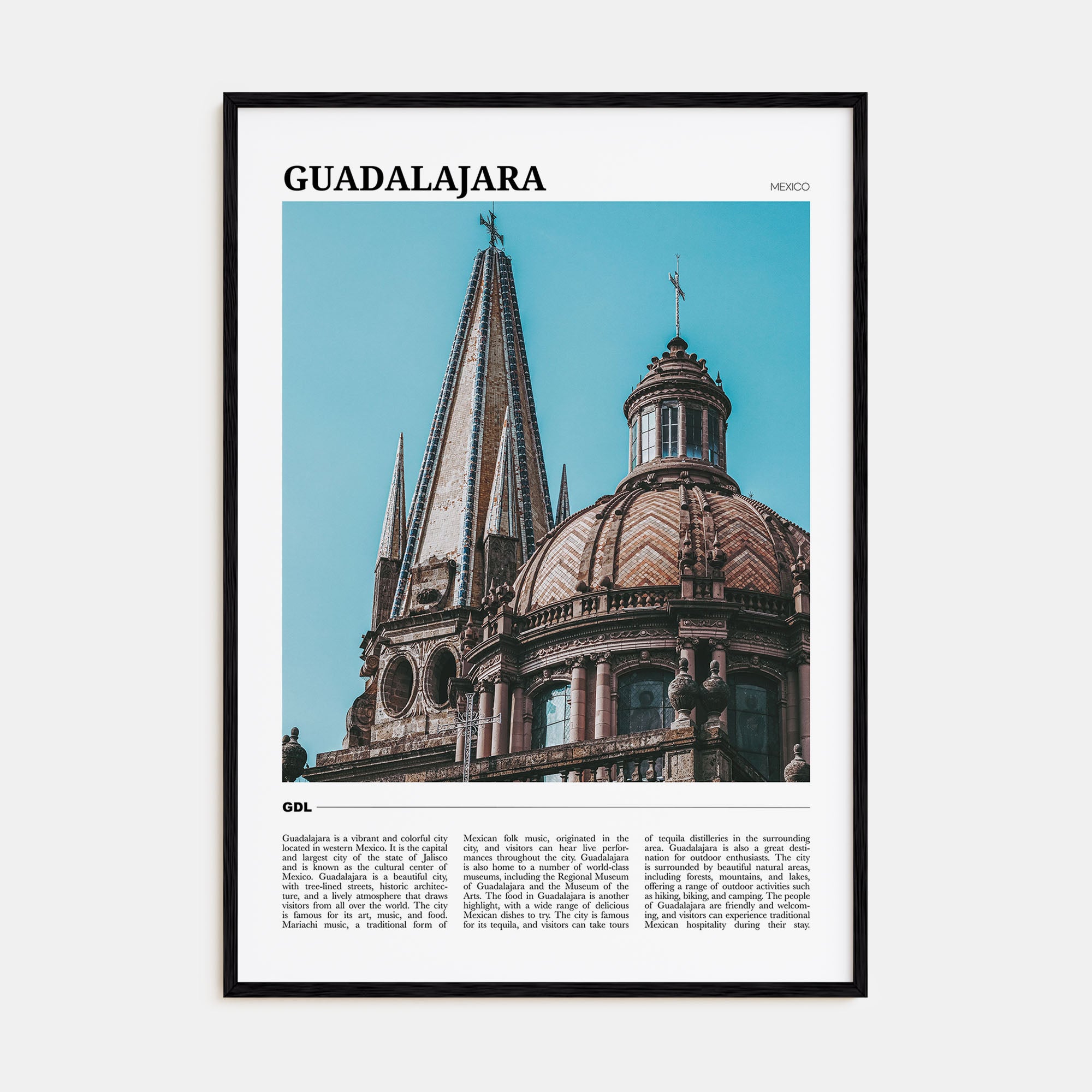 Guadalajara Travel Color Poster