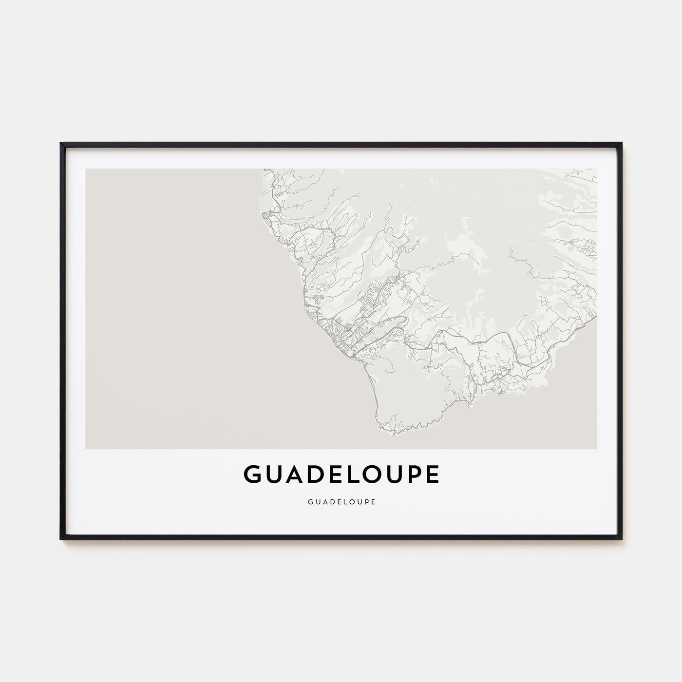 Guadeloupe Map Landscape Poster