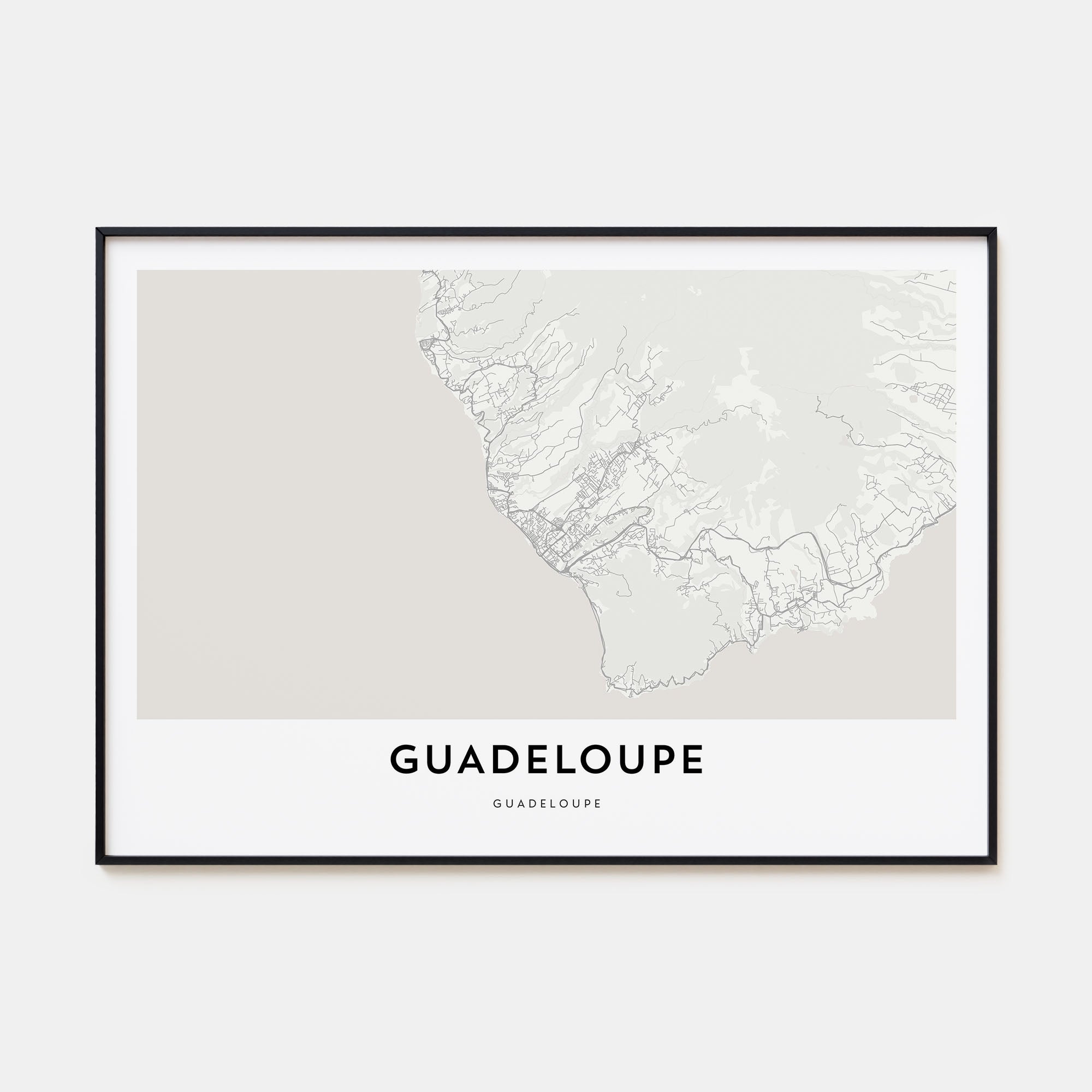 Guadeloupe Map Landscape Poster