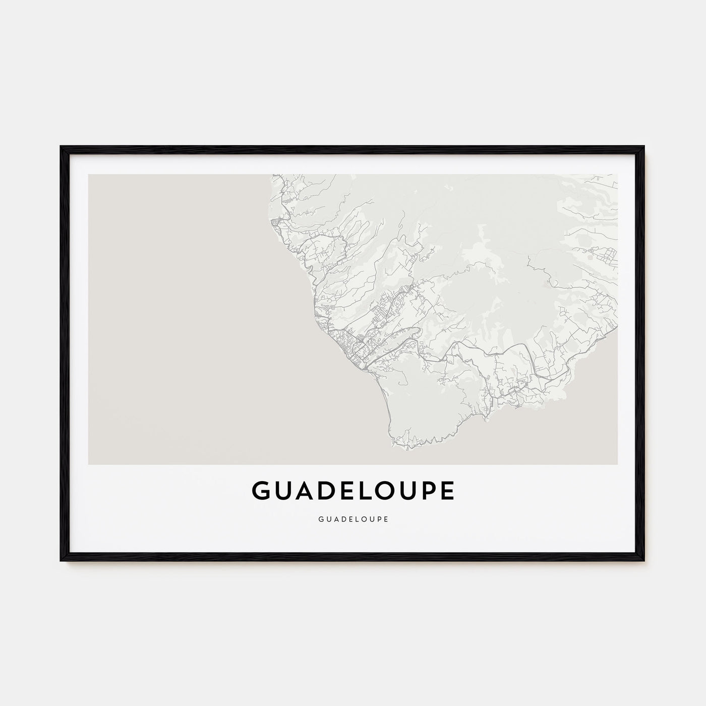 Guadeloupe Map Landscape Poster