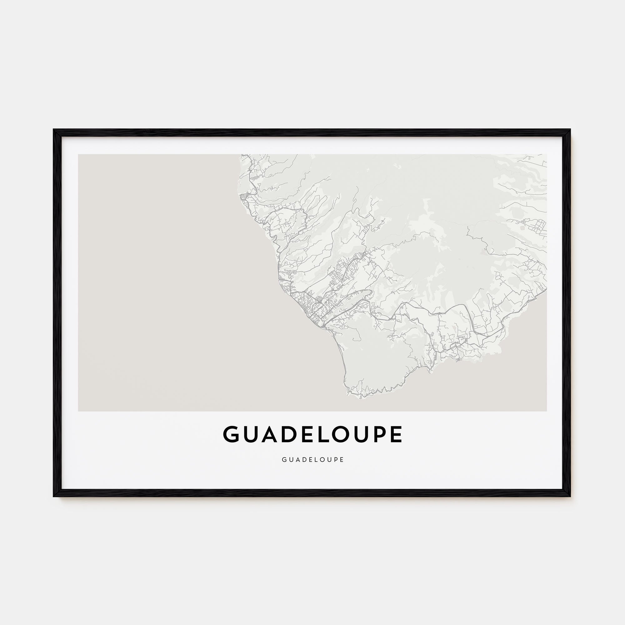 Guadeloupe Map Landscape Poster